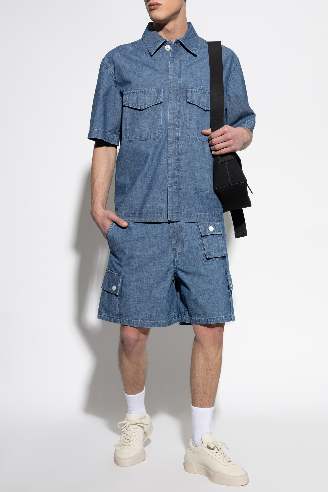 【関税込み】GIVENCHY CARPENTER SHORTS Givenchy 4G Denim Carpenter Bermuda Shorts Light Blue Men's